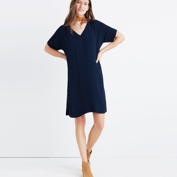 Madewell Novel Shift Dress in Deep Navy - Picture 1 of 5
